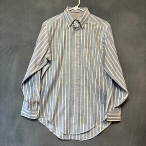 Andhurst Shirt Madei n USA Striped Button Down Shirt Classic Blue Long Sleeve